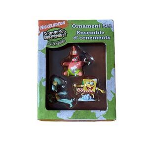 Vtg retro SpongeBob SquarePants mini ornaments set Patrick squidward tree Christ